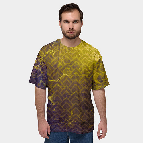 Мужская футболка оверсайз Текстура - Old wall / 3D-принт – фото 3