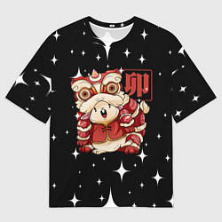 Футболка оверсайз мужская Китайский кролик 2023, цвет: 3D-принт