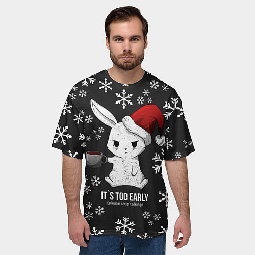 Мужская футболка оверсайз Its too early / 3D-принт – фото 3