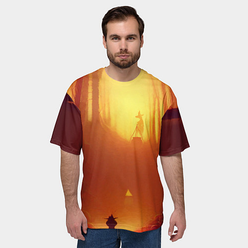 Мужская футболка оверсайз Темная ведьма колдует в жутком лесу / 3D-принт – фото 3