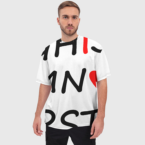 Мужская футболка оверсайз I Love You - алфавит / 3D-принт – фото 3