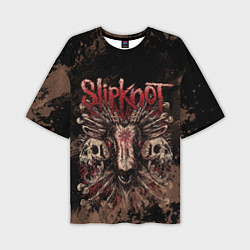 Футболка оверсайз мужская Slipknot skull, цвет: 3D-принт