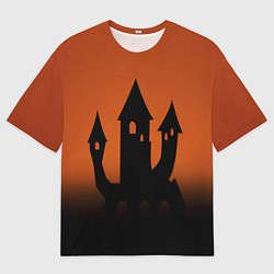Футболка оверсайз мужская Halloween - замок ведьм, цвет: 3D-принт