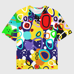 Футболка оверсайз мужская Радужный паттерн, цвет: 3D-принт