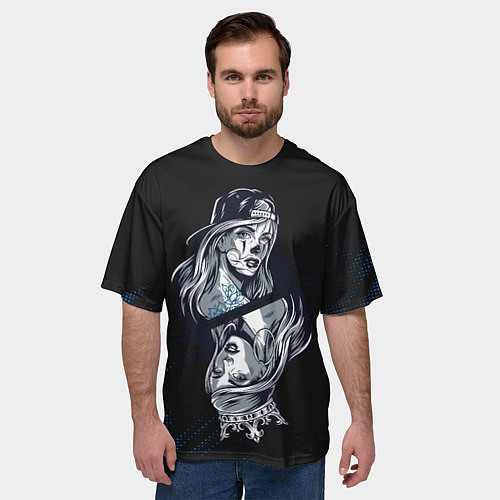 Мужская футболка оверсайз Обратная сторона девушки / 3D-принт – фото 3