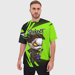 Футболка оверсайз мужская Slipknot green, цвет: 3D-принт — фото 2