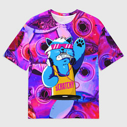 Футболка оверсайз мужская DJ Scratchy in pink glasses, цвет: 3D-принт