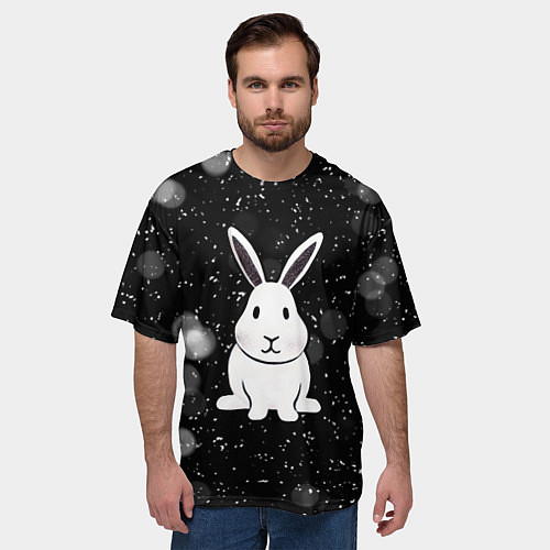 Мужская футболка оверсайз Год кролика 2023 / 3D-принт – фото 3