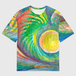 Футболка оверсайз мужская Лунная соната абстракция акварель, цвет: 3D-принт