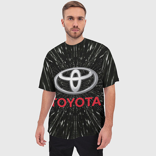 Мужская футболка оверсайз Тойота, эмблема, автомобильная тема / 3D-принт – фото 3
