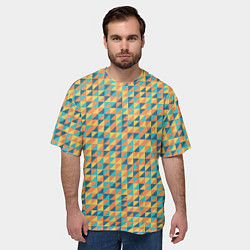 Футболка оверсайз мужская Абстрактный мозаичный узор, цвет: 3D-принт — фото 2