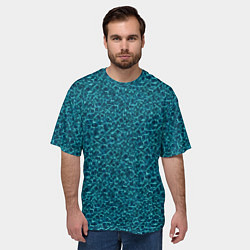 Футболка оверсайз мужская Водяные волны - паттерн, цвет: 3D-принт — фото 2