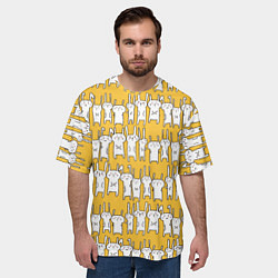 Футболка оверсайз мужская Милое семейство кроликов, цвет: 3D-принт — фото 2