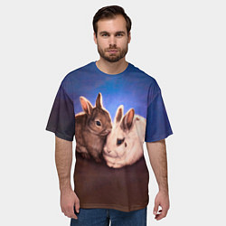 Футболка оверсайз мужская Кроличьи нежности, цвет: 3D-принт — фото 2