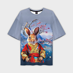 Футболка оверсайз мужская Кролик в китайском халате, цвет: 3D-принт