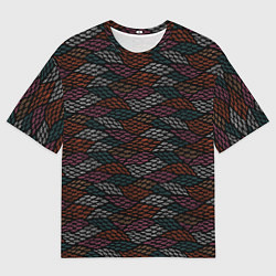 Футболка оверсайз мужская Абстрактный узор с эффектом вышивки, цвет: 3D-принт