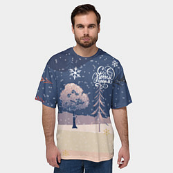 Футболка оверсайз мужская Новый год ночь, цвет: 3D-принт — фото 2