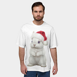 Футболка оверсайз мужская Рождественский крольчонок, цвет: 3D-принт — фото 2