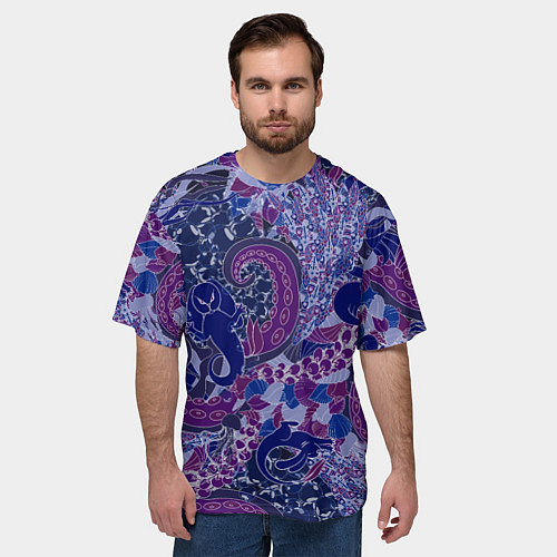 Мужская футболка оверсайз Морской кролик / 3D-принт – фото 3