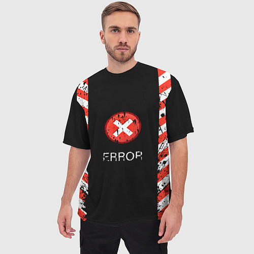 Мужская футболка оверсайз ERROR - Произошла ошибка / 3D-принт – фото 3