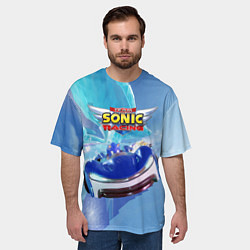 Футболка оверсайз мужская Team Sonic racing - hedgehog - speed, цвет: 3D-принт — фото 2