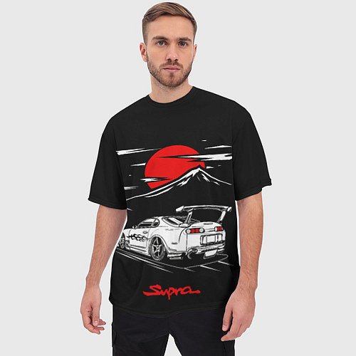 Мужская футболка оверсайз Тойота супра - JDM Style / 3D-принт – фото 3