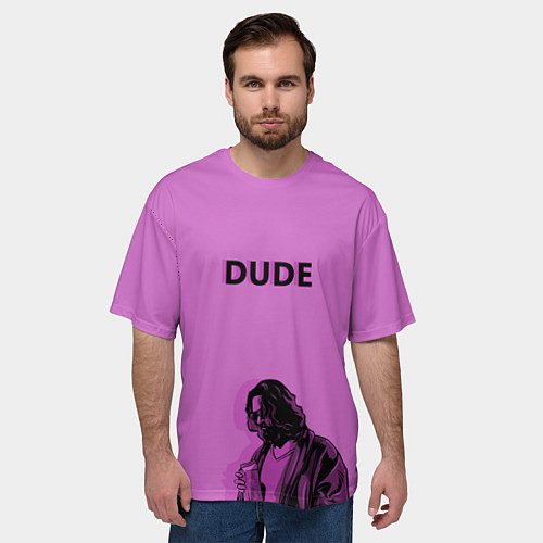 Мужская футболка оверсайз Большой Лебовски DUDE / 3D-принт – фото 3