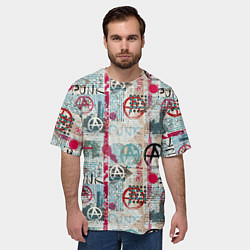 Футболка оверсайз мужская Анархия и панки, цвет: 3D-принт — фото 2