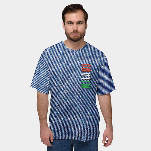 Мужская футболка оверсайз Milano - Italy - Jeans - Fashion / 3D-принт – фото 3