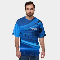 Футболка оверсайз мужская Космическое пространство - NASA - Planet, цвет: 3D-принт — фото 2