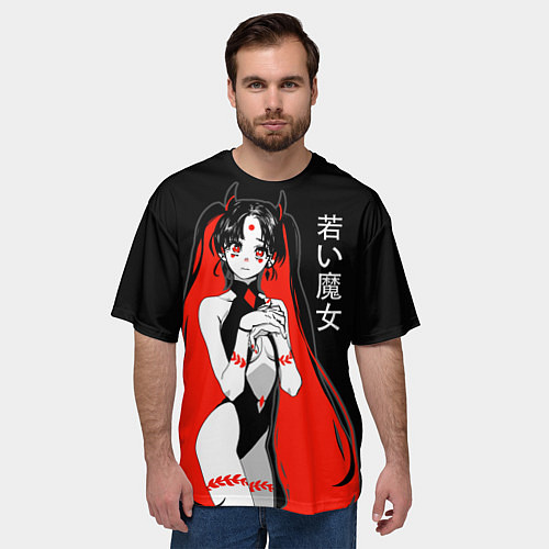 Мужская футболка оверсайз Японская ведьма / 3D-принт – фото 3