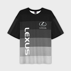 Футболка оверсайз мужская Lexus серый градиент, цвет: 3D-принт