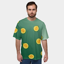 Футболка оверсайз мужская Елочное украшение биткоин, цвет: 3D-принт — фото 2
