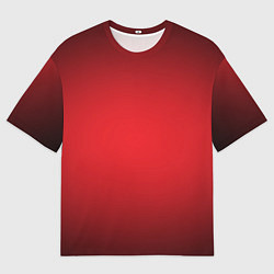 Мужская футболка оверсайз Красно-черная затемняющая виньетка