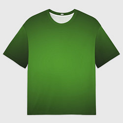 Футболка оверсайз мужская Зеленый с затемняющей виньеткой, цвет: 3D-принт