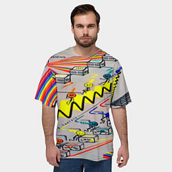 Футболка оверсайз мужская Радиоволна, цвет: 3D-принт — фото 2