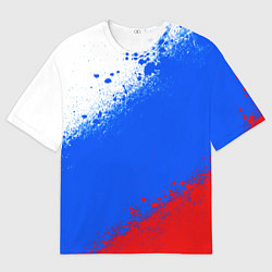 Футболка оверсайз мужская Флаг России - триколор, цвет: 3D-принт