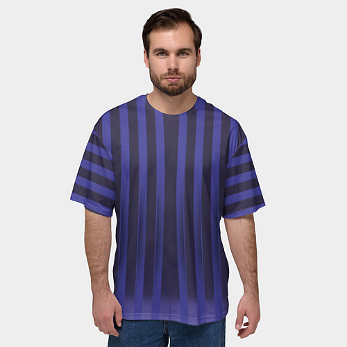 Мужская футболка оверсайз Строгий узор в полоску, который стройнит / 3D-принт – фото 3