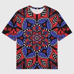 Футболка оверсайз мужская Мандала в цветах триколора, цвет: 3D-принт