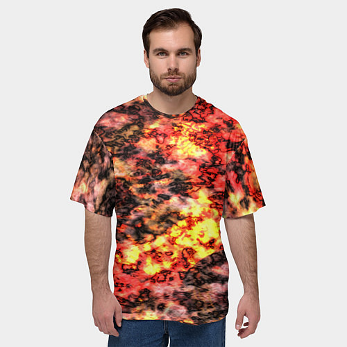 Мужская футболка оверсайз Лава под водой / 3D-принт – фото 3