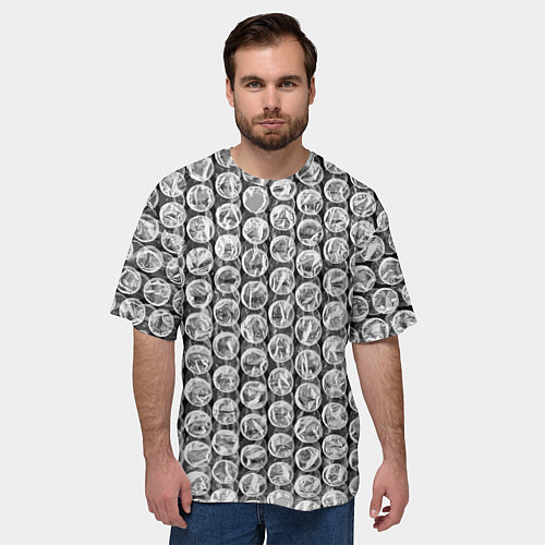 Мужская футболка оверсайз Пупырка - текстура / 3D-принт – фото 3