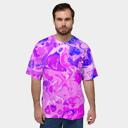 Мужская футболка оверсайз Абстракция тай-дай / 3D-принт – фото 3