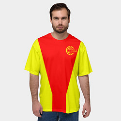 Футболка оверсайз мужская FIRM желто-красная, цвет: 3D-принт — фото 2