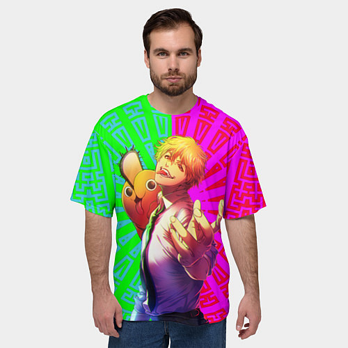 Мужская футболка оверсайз Дэнзи с Потитой на плече / 3D-принт – фото 3