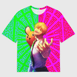 Футболка оверсайз мужская Дэнзи с Потитой на плече, цвет: 3D-принт