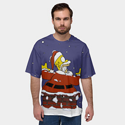 Футболка оверсайз мужская Гомер Симпсон застрял в трубе, цвет: 3D-принт — фото 2