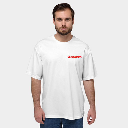 Мужская футболка оверсайз Форма арасаки - белый / 3D-принт – фото 3