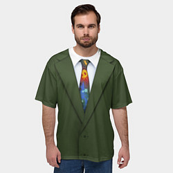 Футболка оверсайз мужская Костюм с галстуком из игры Disco Elysium, цвет: 3D-принт — фото 2