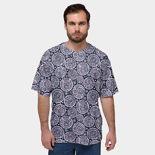 Мужская футболка оверсайз Круг с узором / 3D-принт – фото 3