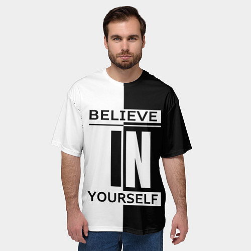 Мужская футболка оверсайз Believe in yourself / 3D-принт – фото 3